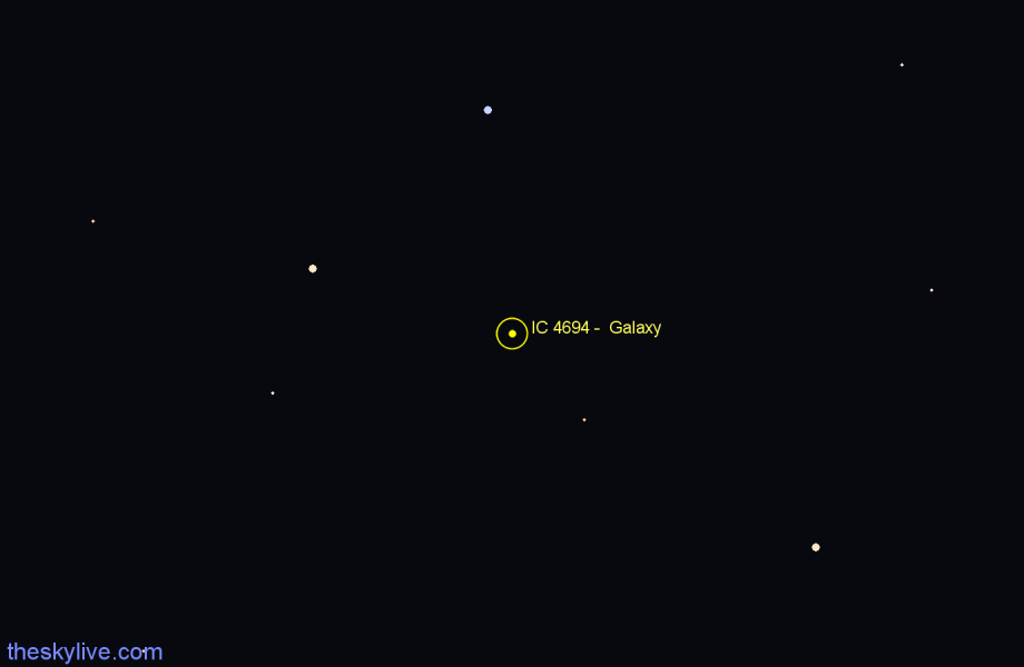 Finder chart IC 4694 -  Galaxy in Pavo star