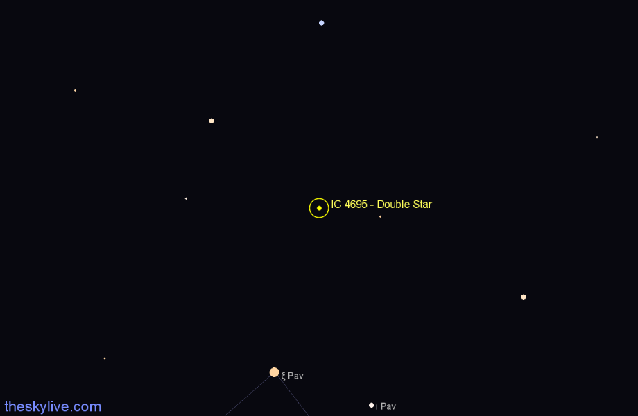 Finder chart IC 4695 - Double Star in Pavo star