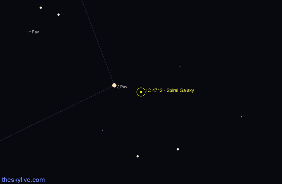 Finder chart IC 4712 - Spiral Galaxy in Pavo star