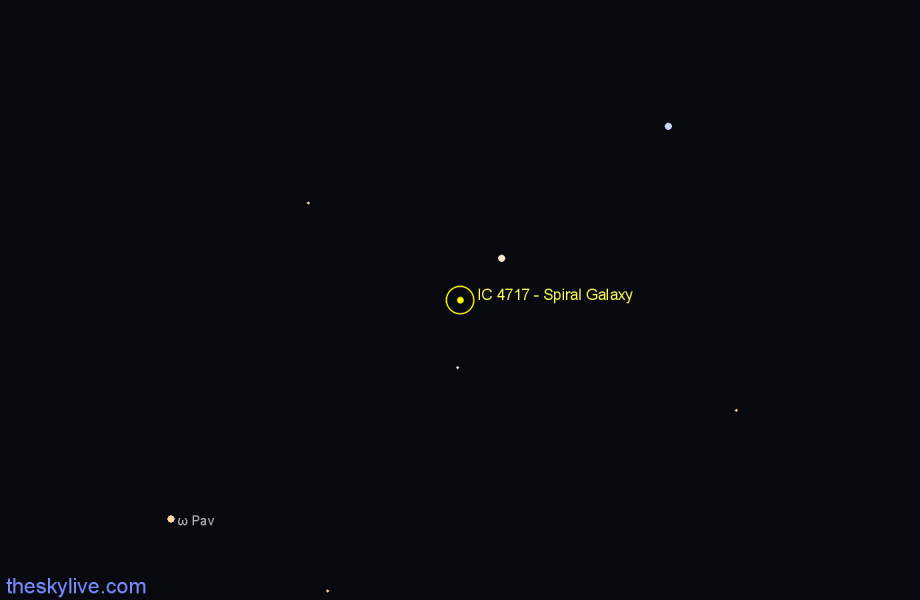 Finder chart IC 4717 - Spiral Galaxy in Pavo star