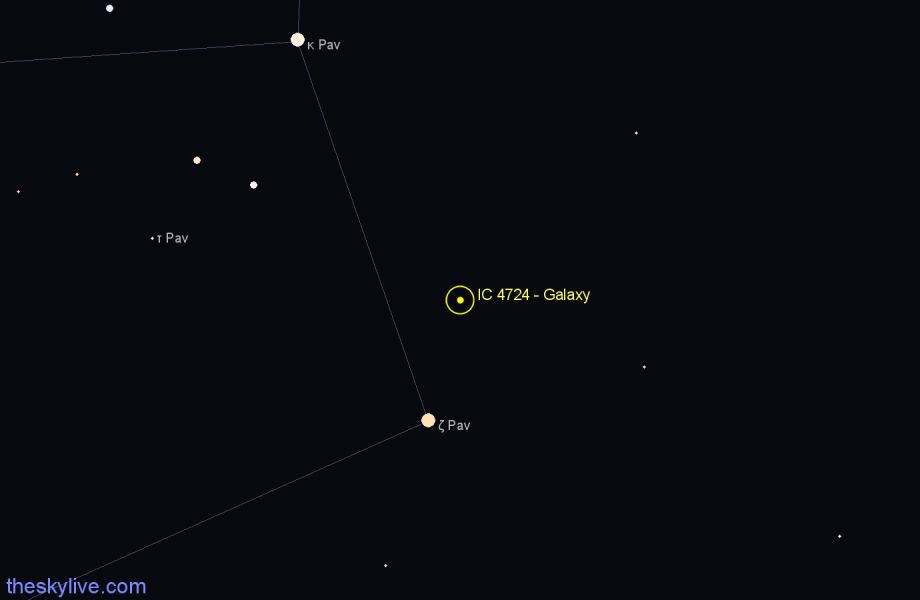 Finder chart IC 4724 - Galaxy in Pavo star