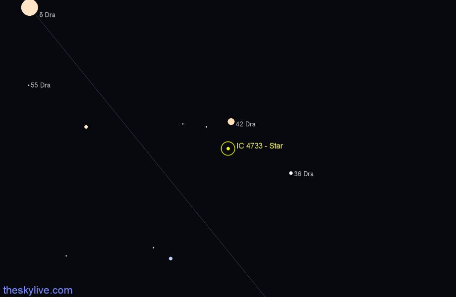 Finder chart IC 4733 - Star in Draco star