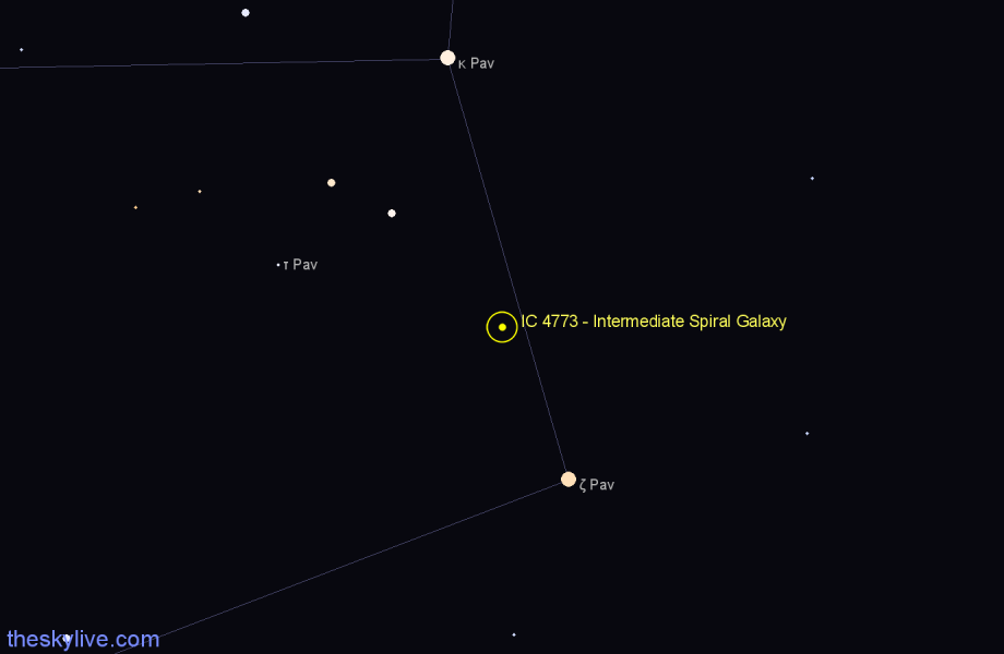 Finder chart IC 4773 - Intermediate Spiral Galaxy in Pavo star