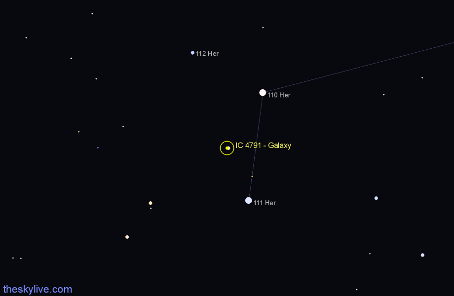 Finder chart IC 4791 - Galaxy in Hercules star