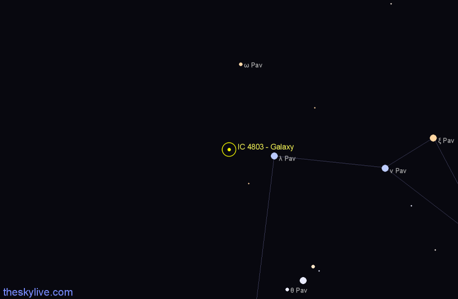 Finder chart IC 4803 - Galaxy in Pavo star