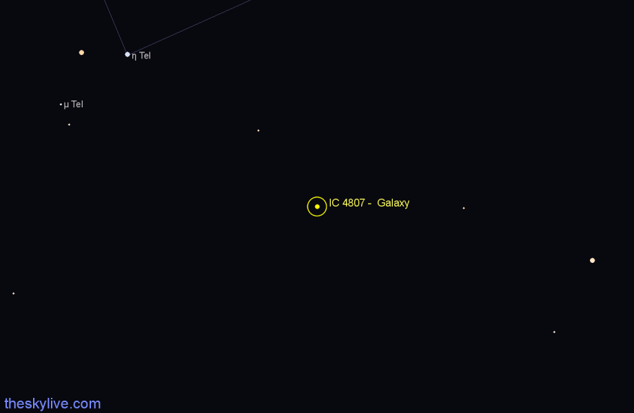 Finder chart IC 4807 -  Galaxy in Pavo star