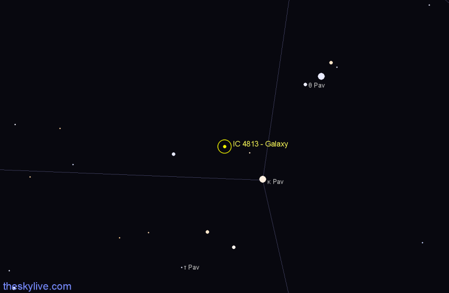 Finder chart IC 4813 - Galaxy in Pavo star