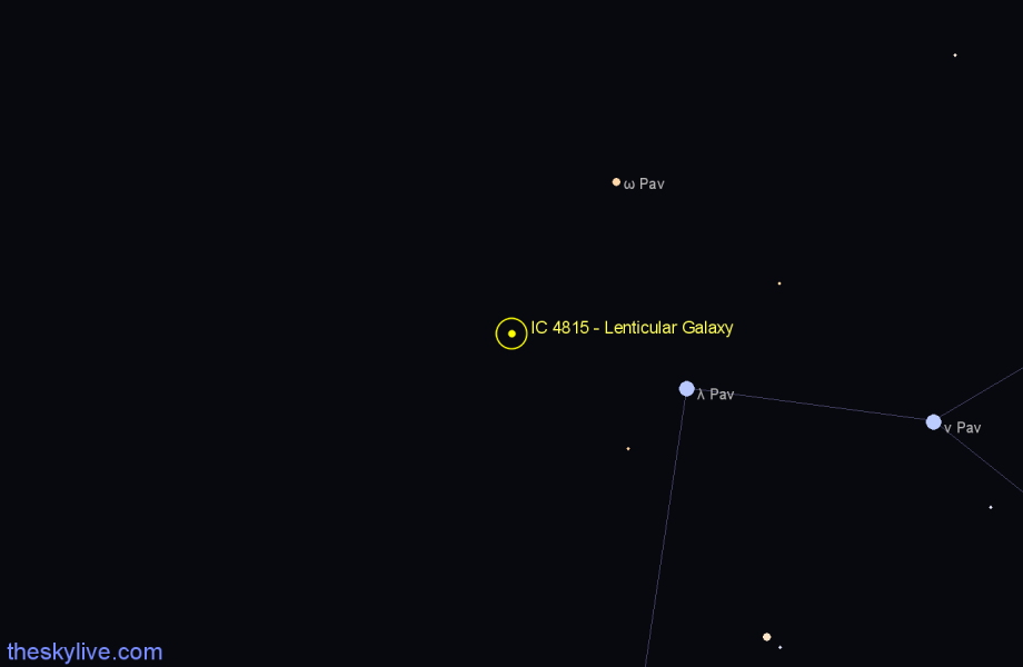 Finder chart IC 4815 - Lenticular Galaxy in Pavo star