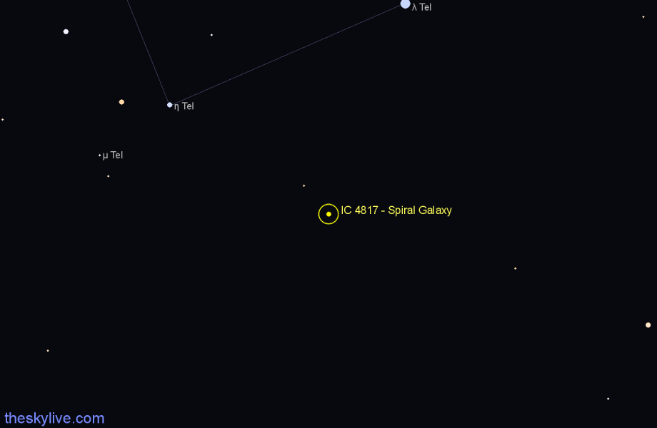 Finder chart IC 4817 - Spiral Galaxy in Telescopium star