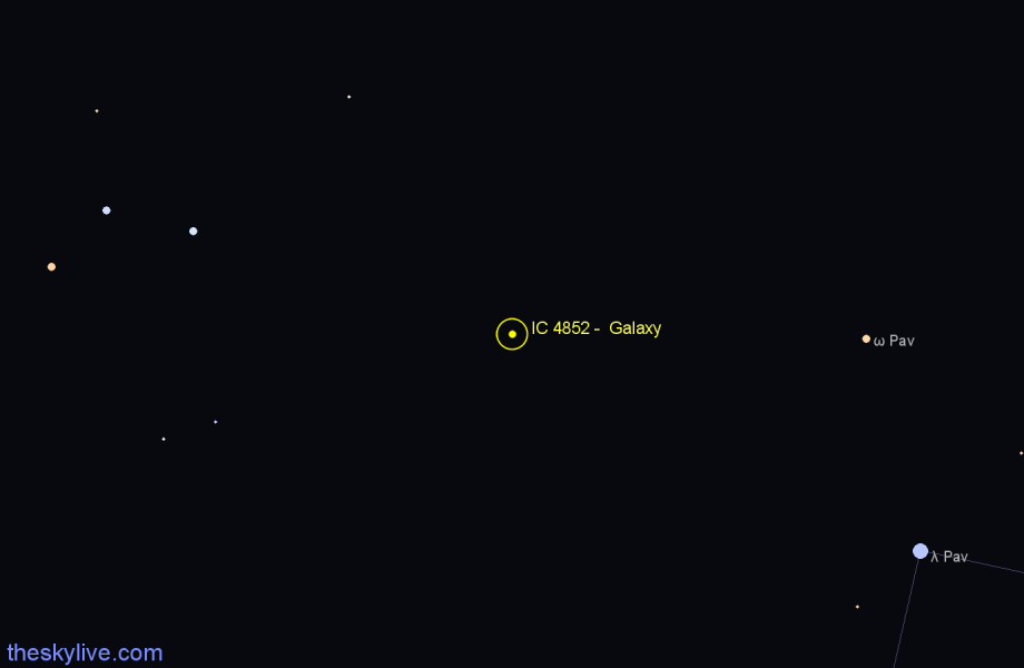 Finder chart IC 4852 -  Galaxy in Pavo star