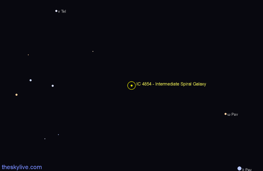 Finder chart IC 4854 - Intermediate Spiral Galaxy in Pavo star