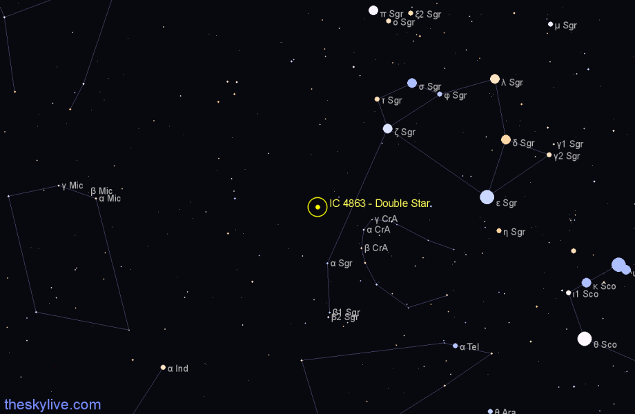 Finder chart IC 4863 - Double Star in Sagittarius star