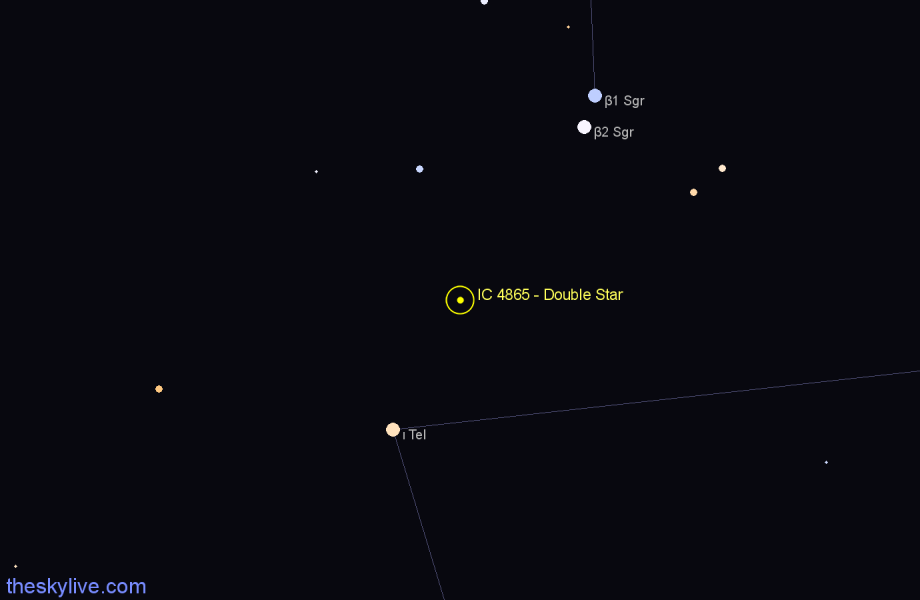 Finder chart IC 4865 - Double Star in Telescopium star