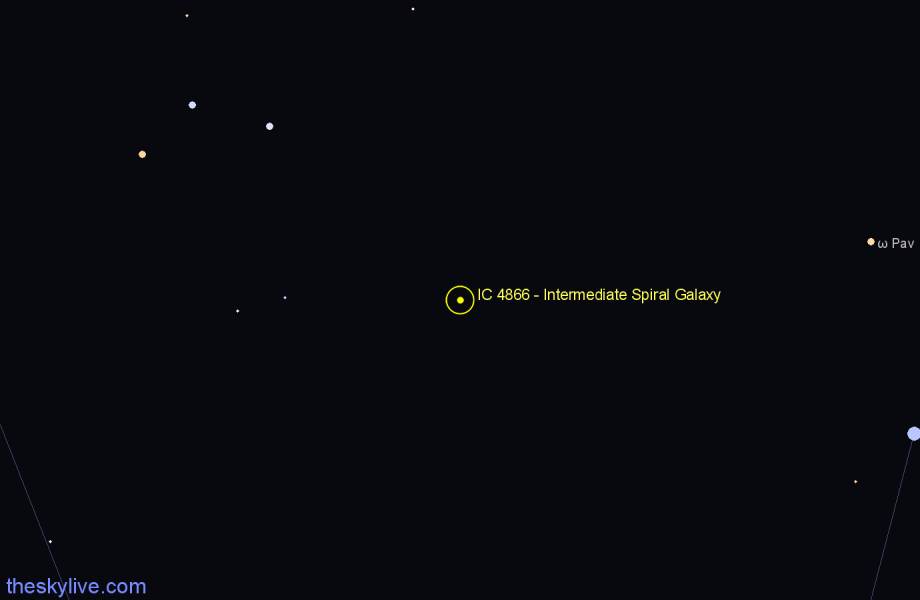 Finder chart IC 4866 - Intermediate Spiral Galaxy in Pavo star