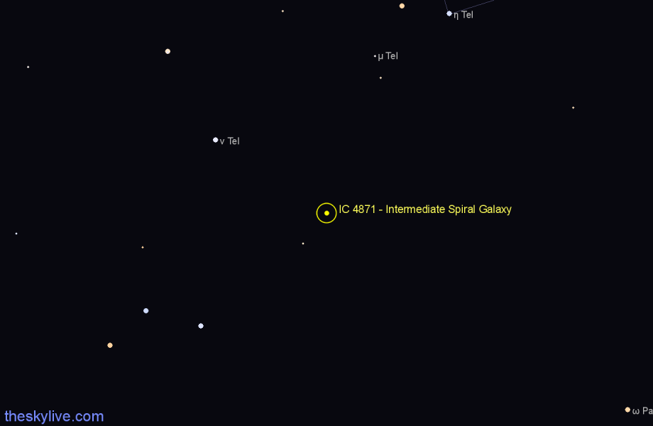 Finder chart IC 4871 - Intermediate Spiral Galaxy in Pavo star