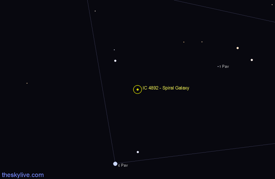 Finder chart IC 4892 - Spiral Galaxy in Pavo star