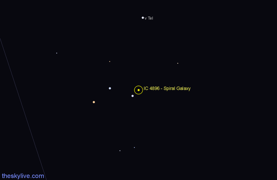 Finder chart IC 4896 - Spiral Galaxy in Pavo star