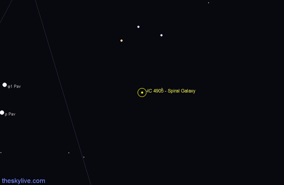 Finder chart IC 4905 - Spiral Galaxy in Pavo star