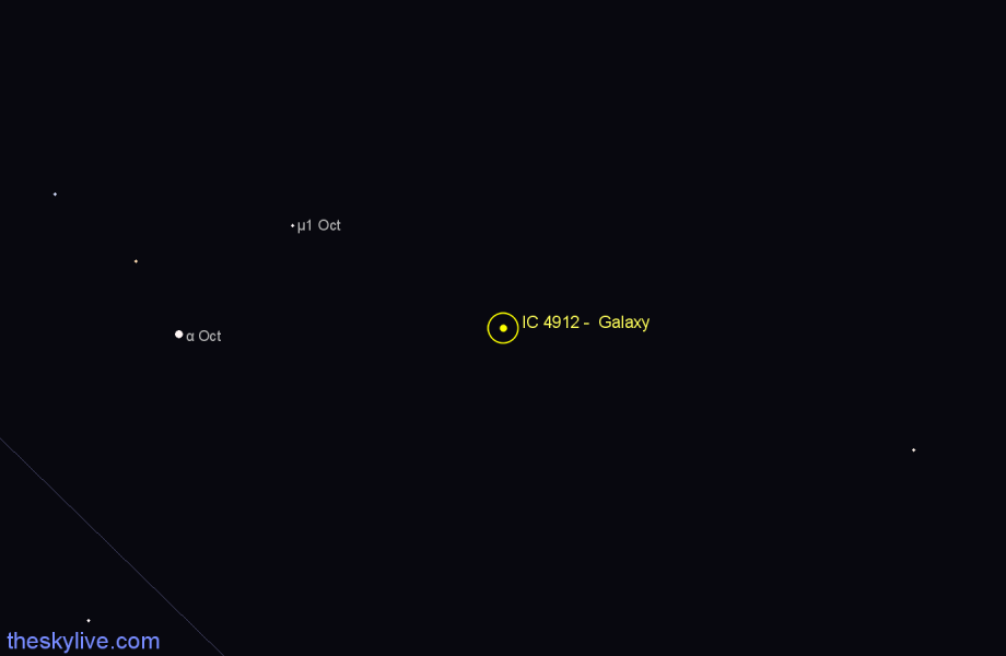 Finder chart IC 4912 -  Galaxy in Octans star