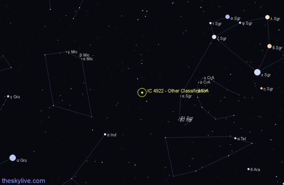 Finder chart IC 4922 - Other Classification in Sagittarius star