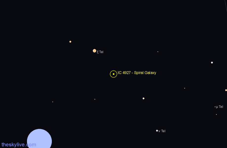 Finder chart IC 4927 - Spiral Galaxy in Telescopium star