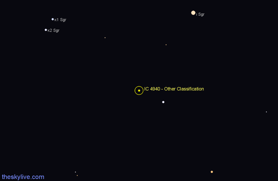 Finder chart IC 4940 - Other Classification in Sagittarius star