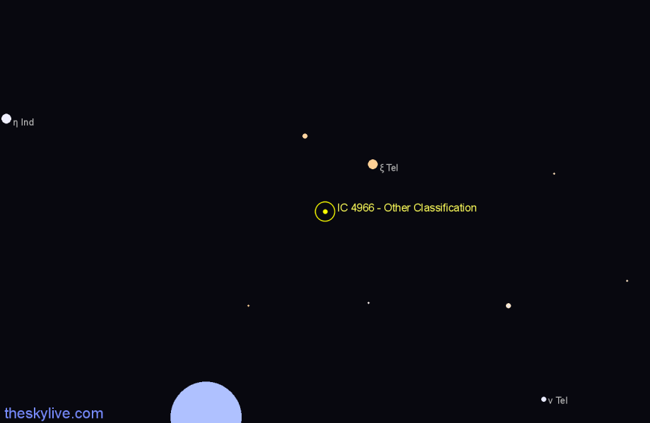 Finder chart IC 4966 - Other Classification in Telescopium star