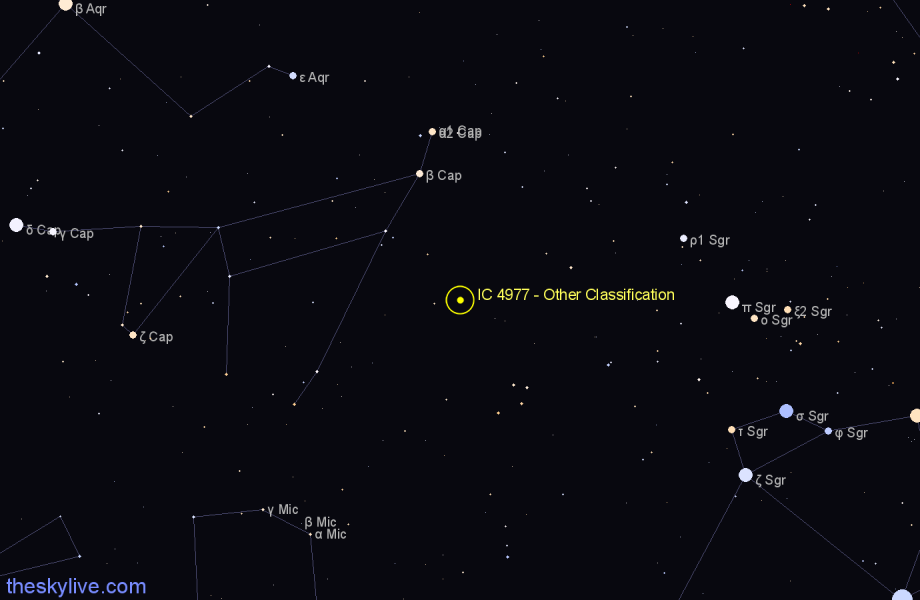 Finder chart IC 4977 - Other Classification in Capricornus star