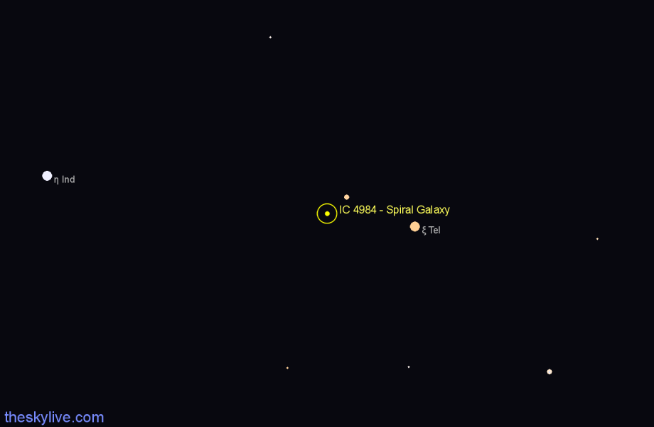 Finder chart IC 4984 - Spiral Galaxy in Telescopium star