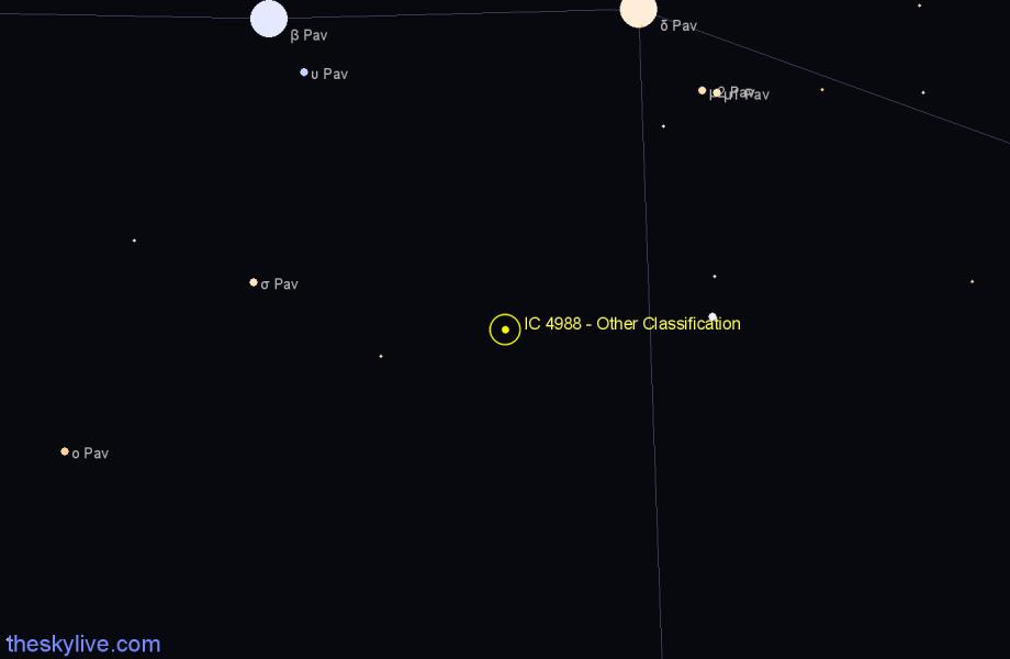 Finder chart IC 4988 - Other Classification in Pavo star