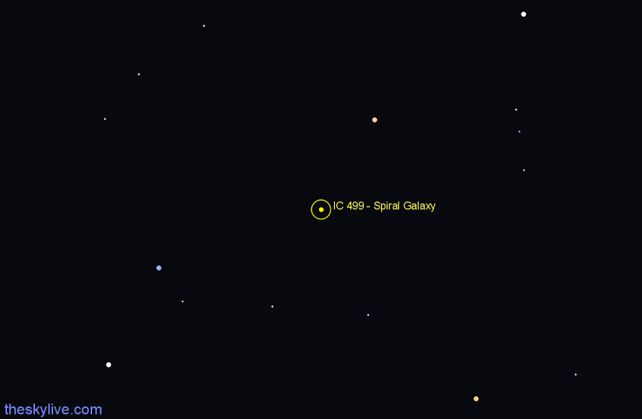 Finder chart IC 499 - Spiral Galaxy in Camelopardalis star