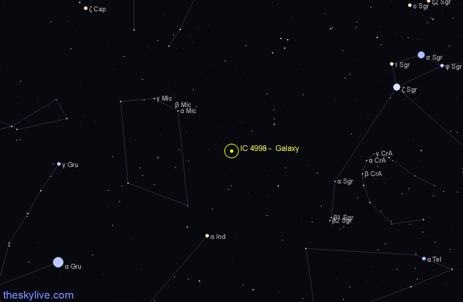 Finder chart IC 4998 - Galaxy in Sagittarius star