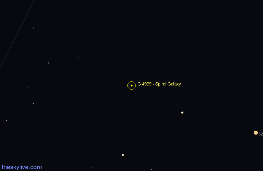 Finder chart IC 4999 - Spiral Galaxy in Capricornus star