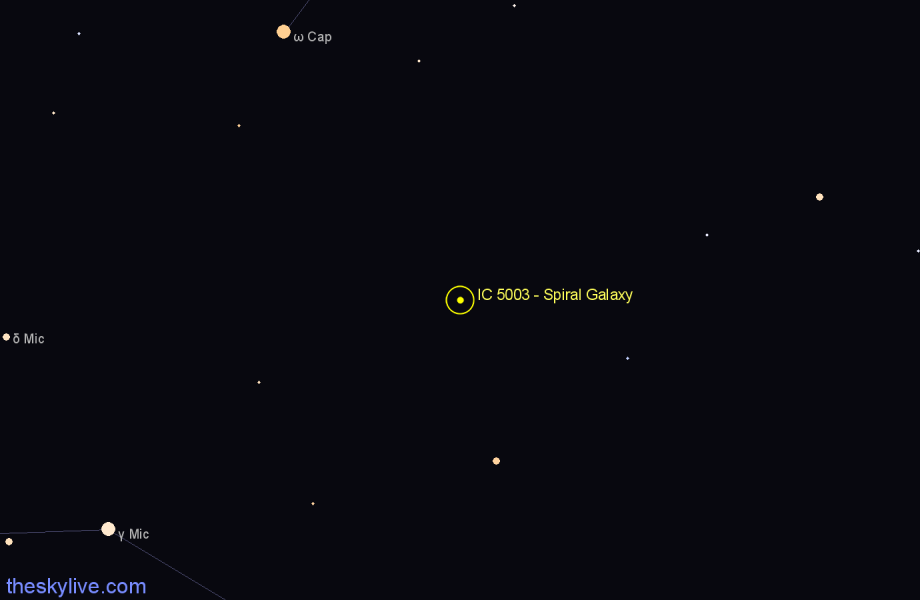 Finder chart IC 5003 - Spiral Galaxy in Microscopium star