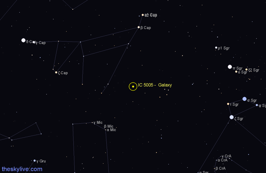 Finder chart IC 5005 -  Galaxy in Capricornus star