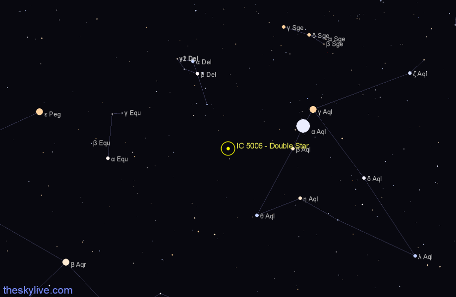 Finder chart IC 5006 - Double Star in Delphinus star