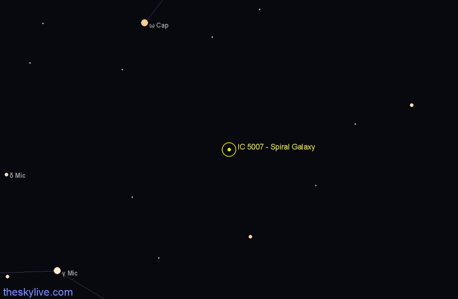 Finder chart IC 5007 - Spiral Galaxy in Microscopium star