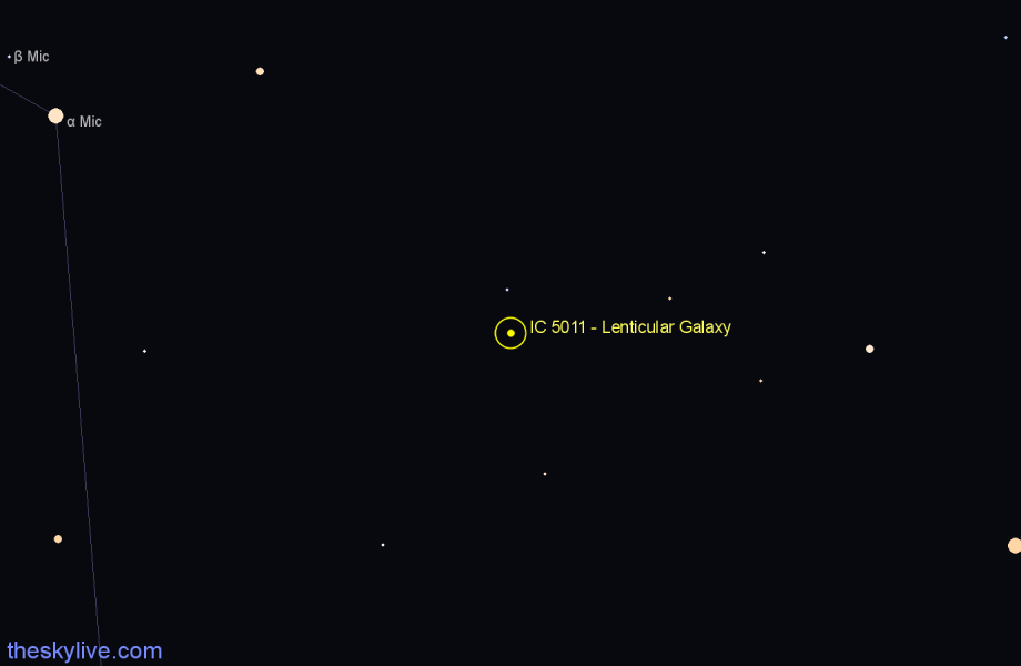 Finder chart IC 5011 - Lenticular Galaxy in Microscopium star