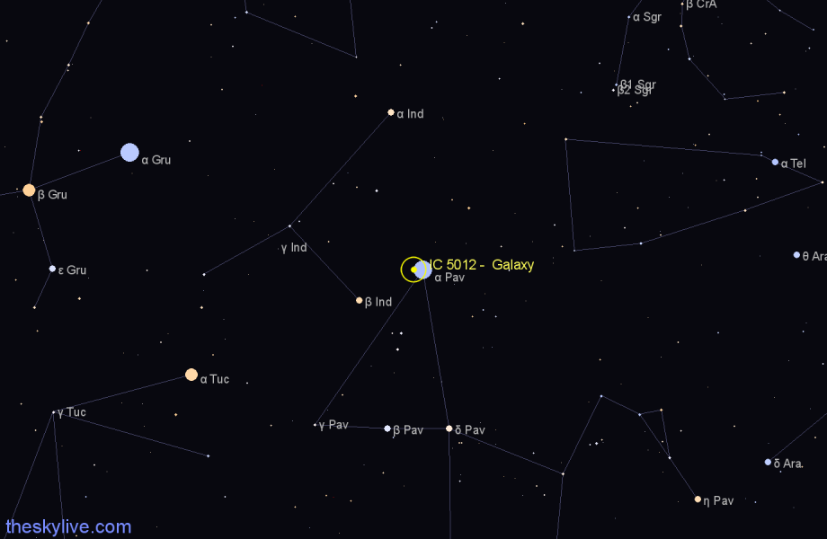 Finder chart IC 5012 - Galaxy in Indus star