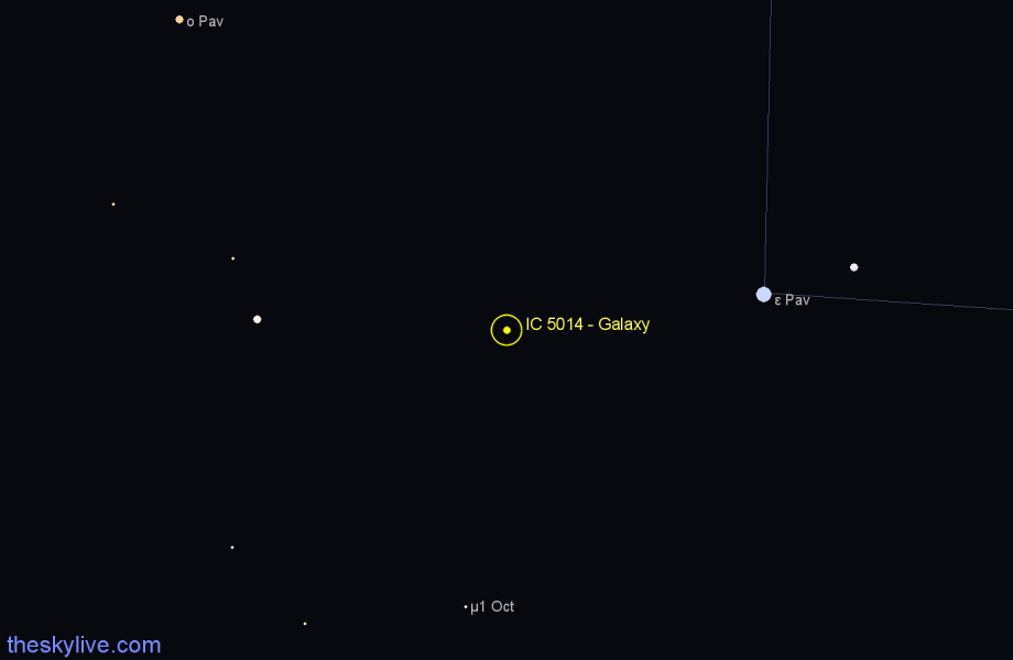 Finder chart IC 5014 - Galaxy in Pavo star