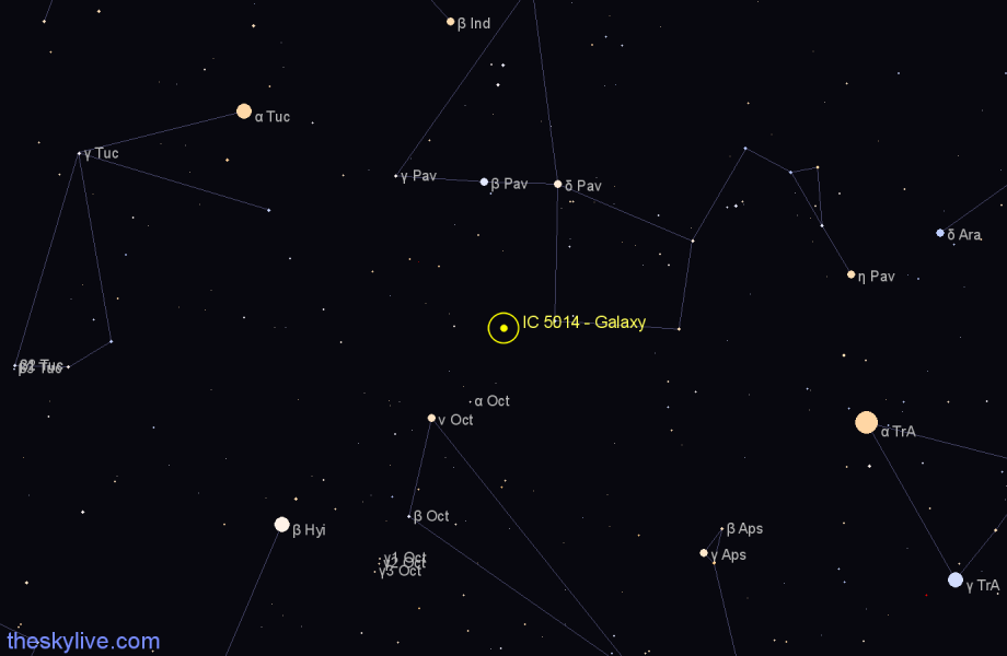 Finder chart IC 5014 - Galaxy in Pavo star