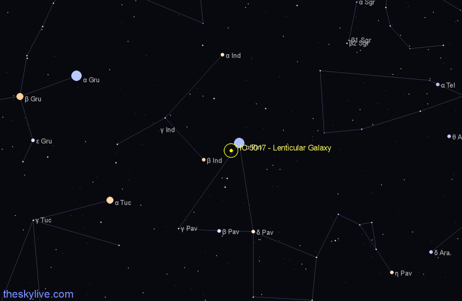 Finder chart IC 5017 - Lenticular Galaxy in Indus star