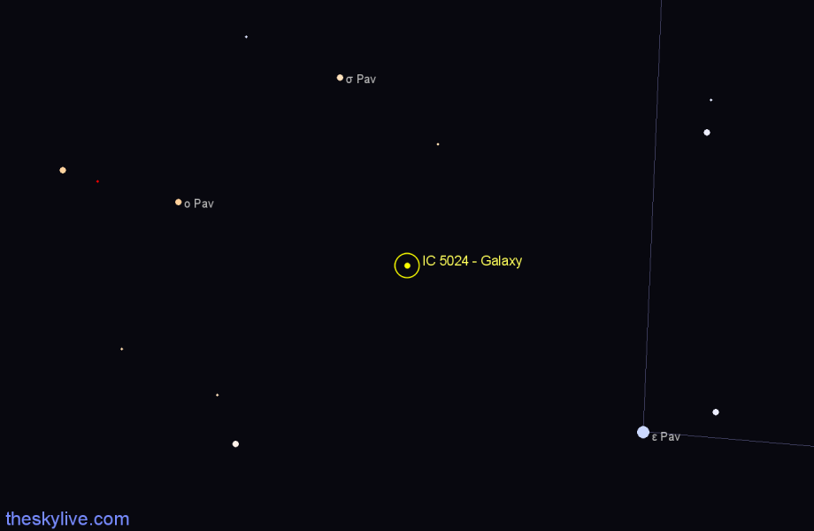 Finder chart IC 5024 - Galaxy in Pavo star