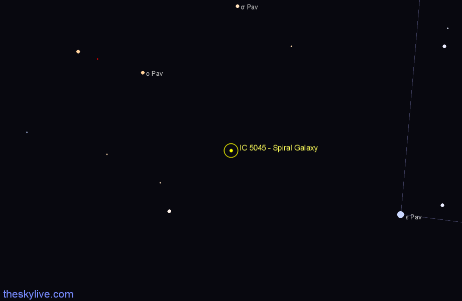 Finder chart IC 5045 - Spiral Galaxy in Pavo star