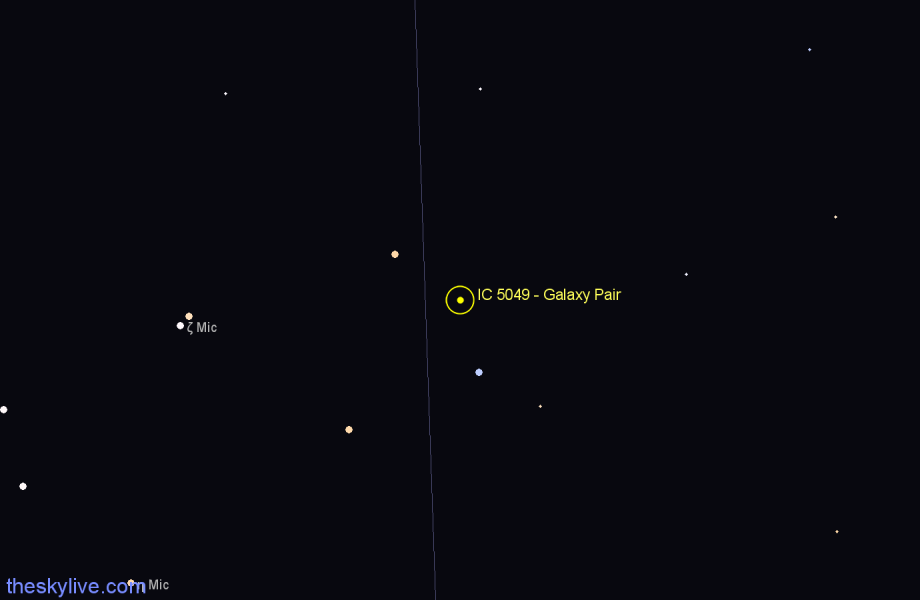 Finder chart IC 5049 - Galaxy Pair in Microscopium star