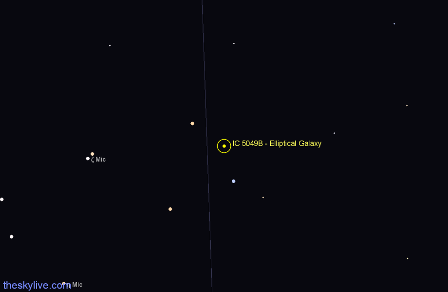 Finder chart IC 5049B - Elliptical Galaxy in Microscopium star