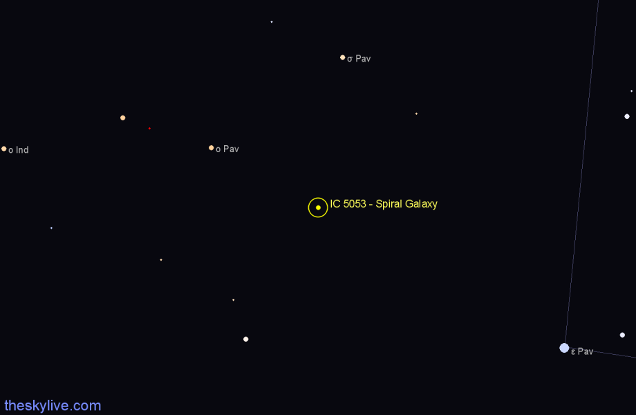 Finder chart IC 5053 - Spiral Galaxy in Pavo star