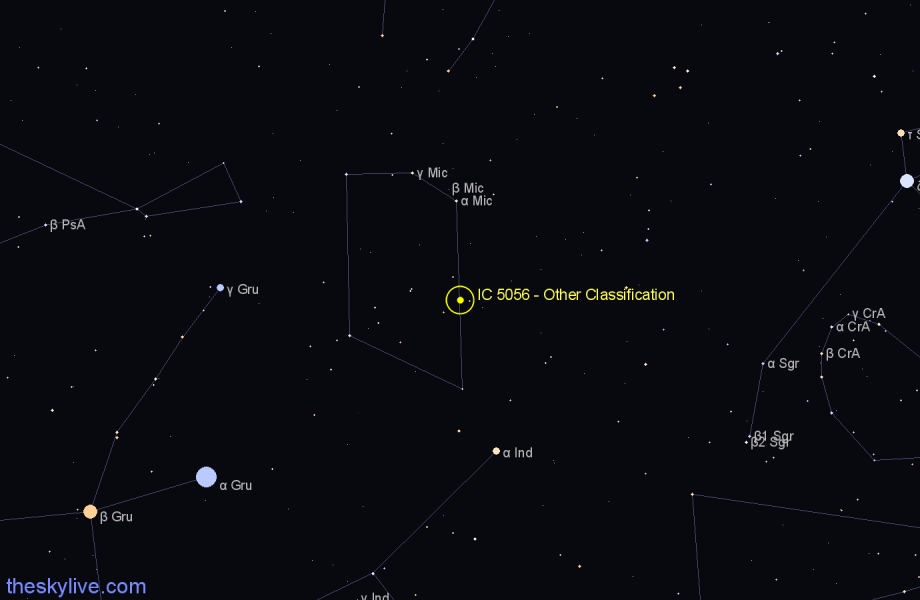 Finder chart IC 5056 - Other Classification in Microscopium star