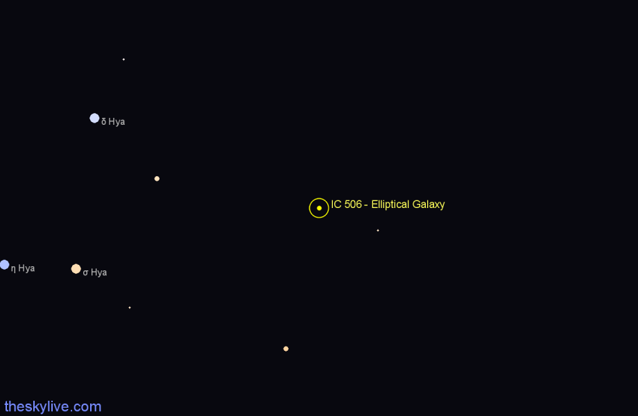 Finder chart IC 506 - Elliptical Galaxy in Hydra star