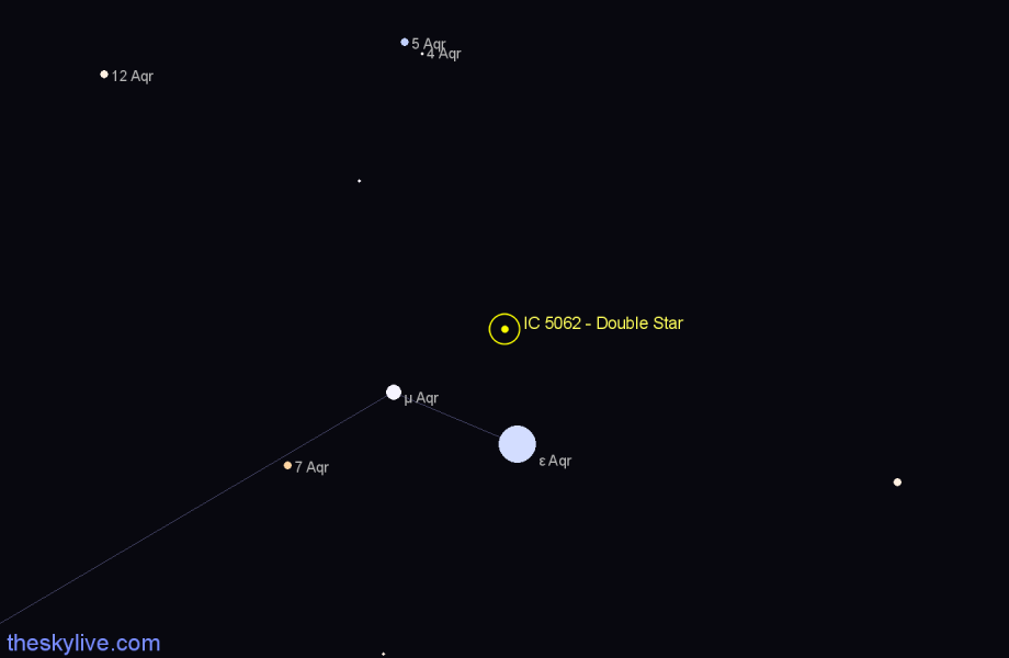 Finder chart IC 5062 - Double Star in Aquarius star